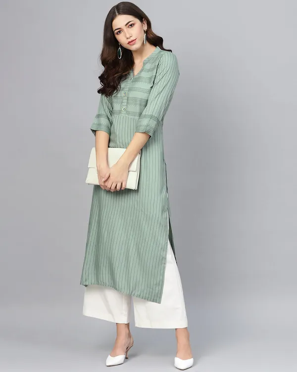 Sage_Green_and_White_Striped_Printed_Kurta_Palazzo_Set