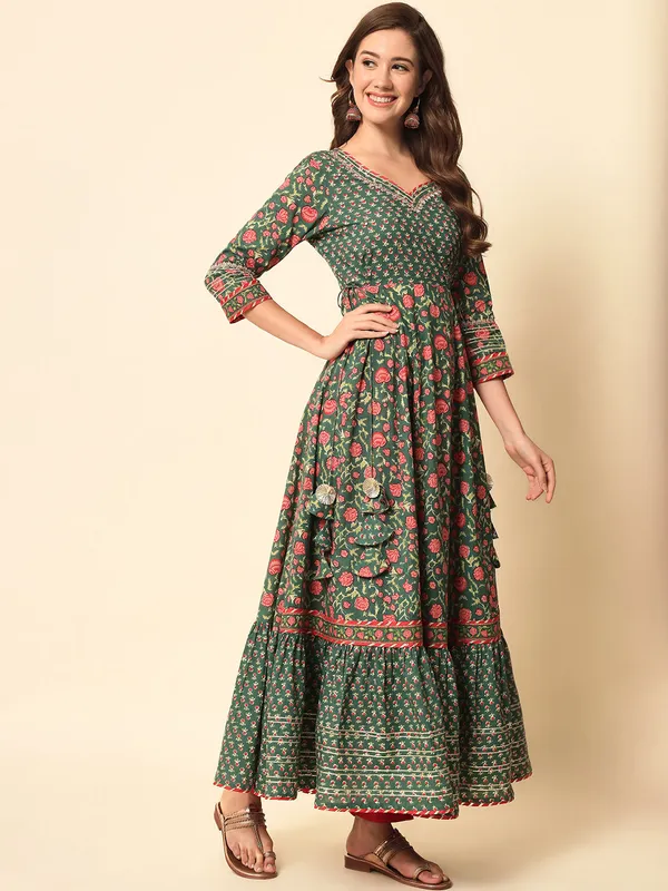 Floral_Printed_Dark_Green_Liva_Three_Piece_Set