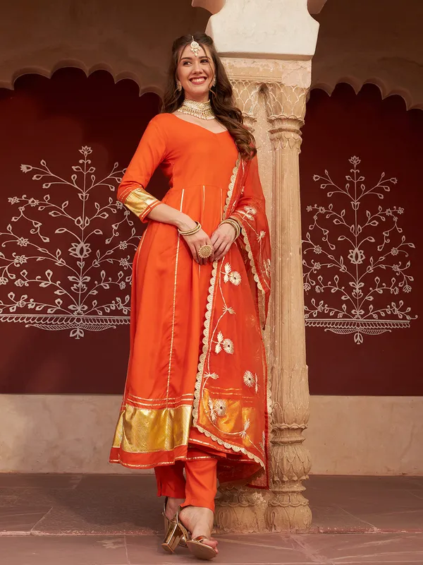 Orange_Anarkali_Suit_Set_with_Dupatta