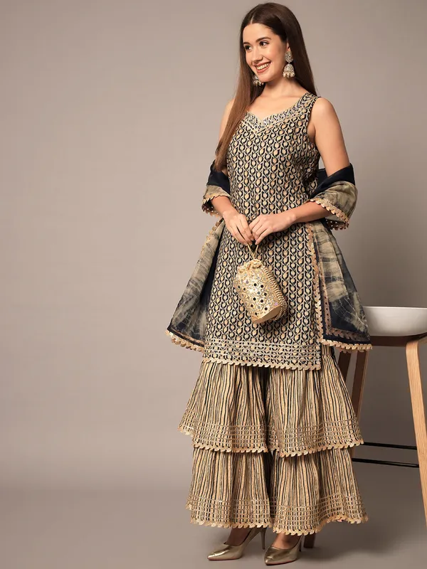 Blue_and_Beige_Floral_Kurta_Sharara_Set_with_Dupatta
