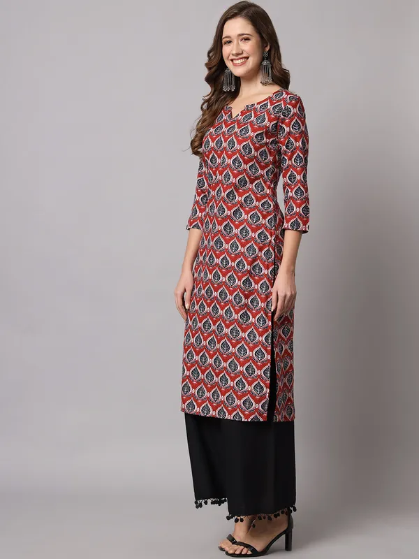 Brick_Red_and_Navy_Straight_Kurta_and_Pants_Set
