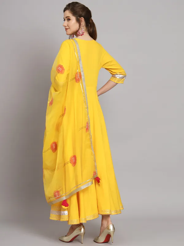 Mango_Yellow_Flared_Kurta_Set_with_Dupatta