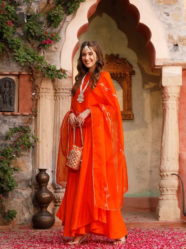 Orange_Anarkali_Suit_Set_with_Dupatta