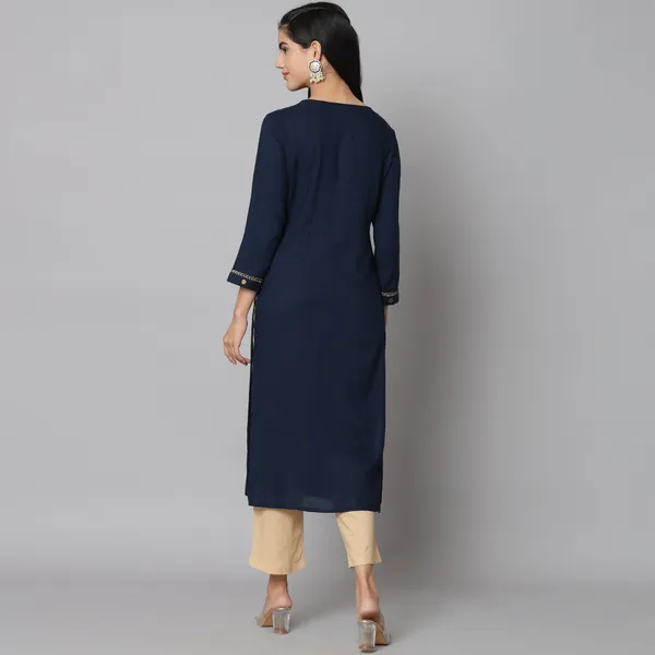 Navy_Blue_and_Beige_Yoke_Design_Kurta_Set