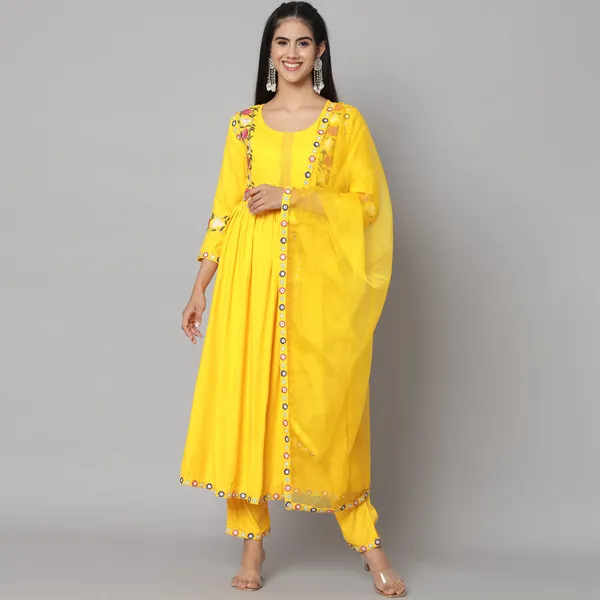 Mango_Yellow_Flared_Suit_Set_with_Dupatta