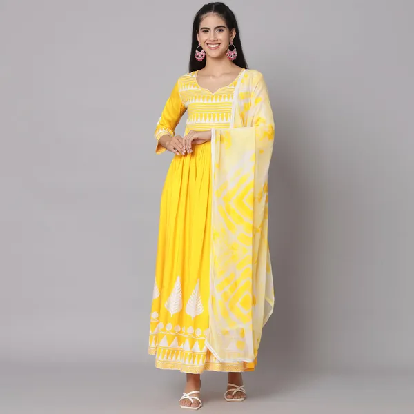 Yellow_and_White_Embroidered_Flared_Kurta_Set_with_Dupatta