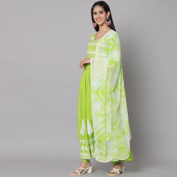 Lime_Green_and_White_Embroidered_Flared_Kurta_Set_with_Dupatta