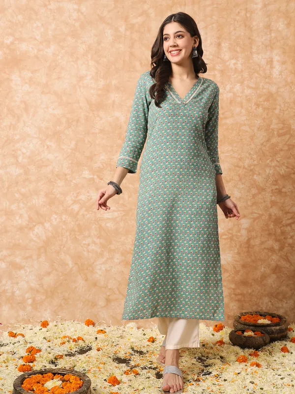 Sage_Green_and_Off_White_Floral_Printed_Kurta_Set