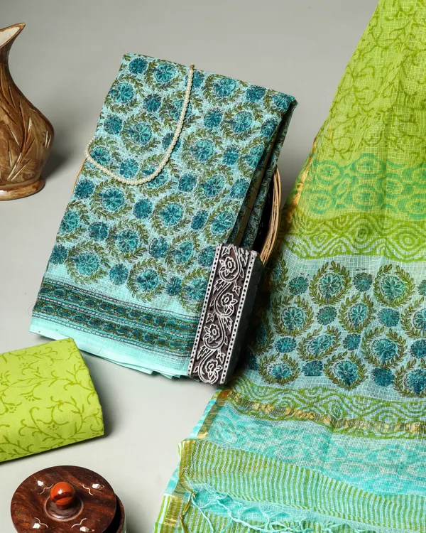 Cotton_Blue_and_Multicolor_Hand_Block_Floral_Printed_Unstitched_Suit_Set