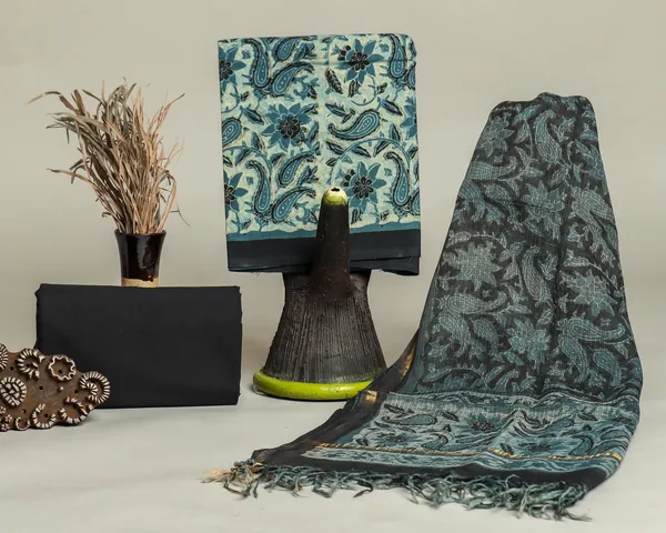 Cotton_Blue_and_Black_Hand_Block_Floral_Printed_Unstitched_Suit_Set