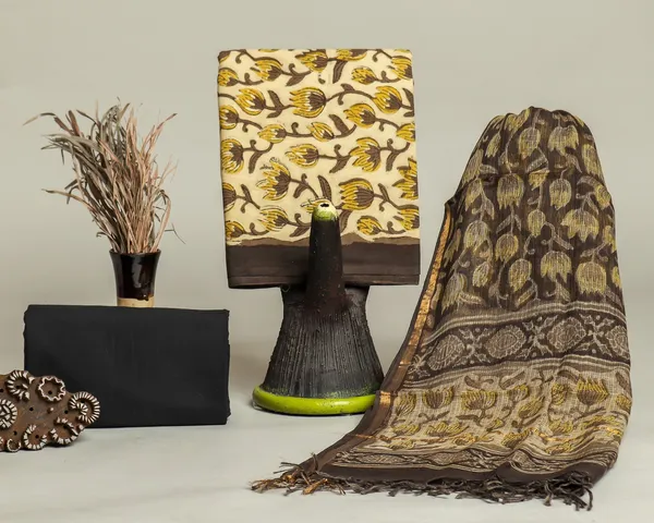 Cotton_Brown_and_Mustard_Hand_Block_Floral_Printed_Unstitched_Suit_Set