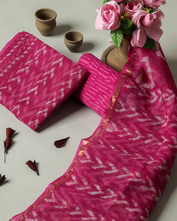 Flowerest_pink_Print_of_Hand_Block_Print_Pure_Kota_Dorriya_Suit_set