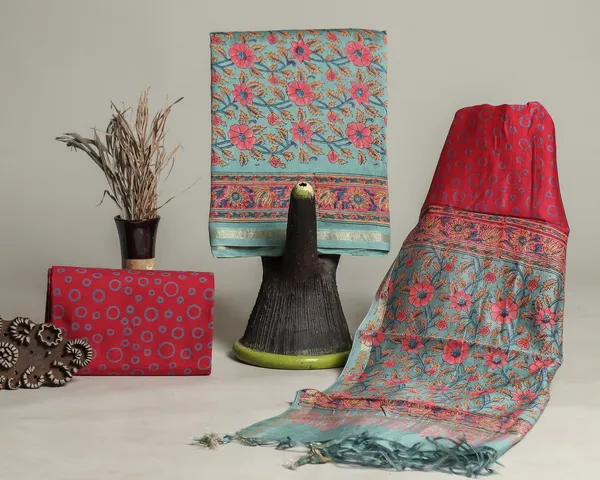 Chanderi_Silk_Blue_and_Red_Hand_Block_Floral_Printed_Unstitched_Suit_Set