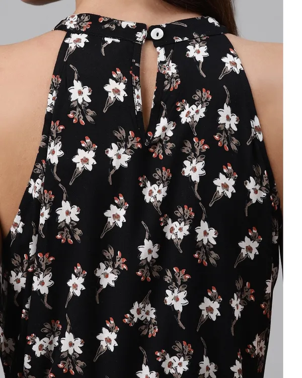 Black_Floral_Print_Midi_Dress