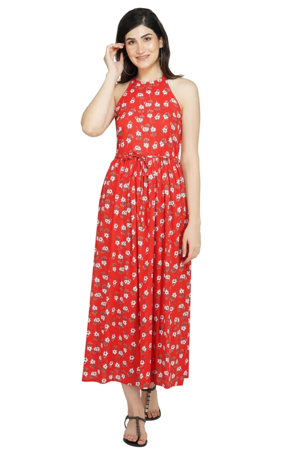 Yellow_Floral_Print_Midi_Dress