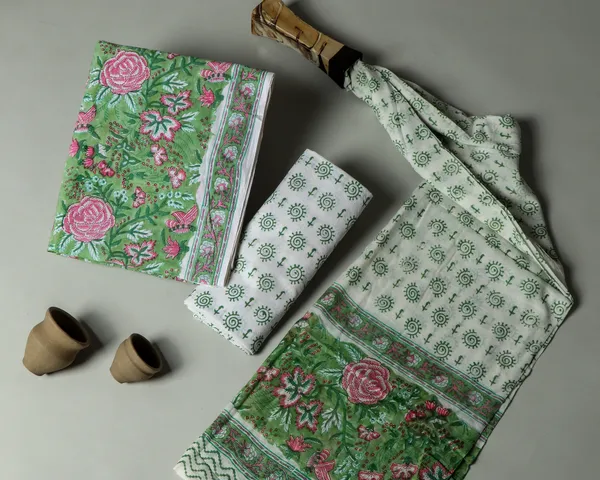 Cotton_Green_and_White_Hand_Block_Floral_Printed_Unstitched_Suit_Set