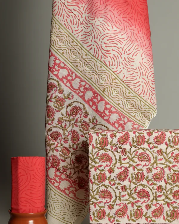 Cotton_Brown_and_Green_Hand_Block_Floral_Printed_Unstitched_Suit_Set