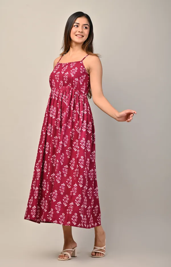 Maroon_and_White_Ethnic_Floral_Print_Midi_Dress