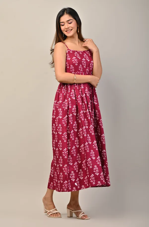 Maroon_and_White_Ethnic_Floral_Print_Midi_Dress