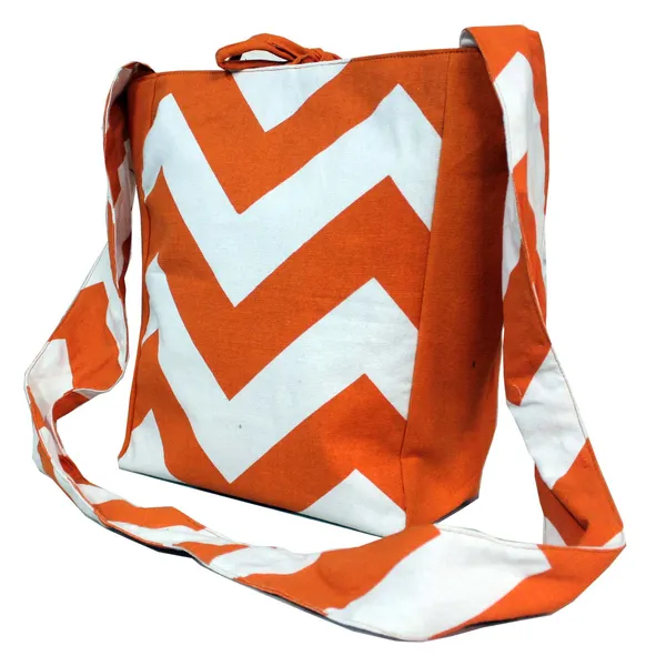 Pack_of_1_Piece_Cotton_Orange_Chevron__Printed_Crossbody_Messenger_Bag_for_Women,_Men,_Girl_&_Boy
