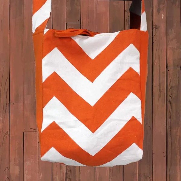 Pack_of_1_Piece_Cotton_Orange_Chevron__Printed_Crossbody_Messenger_Bag_for_Women,_Men,_Girl_&_Boy