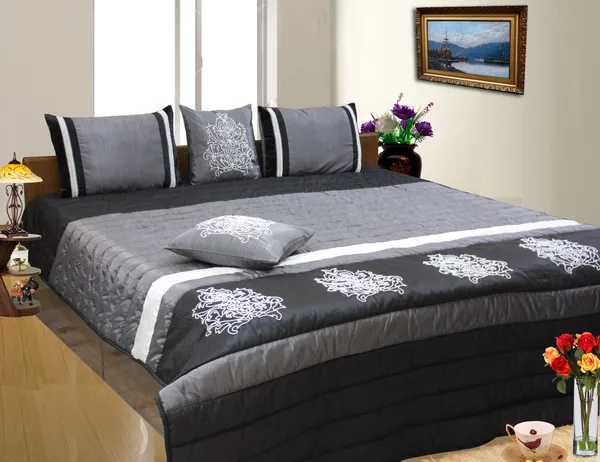 Pack_of_5_Pieces_Black_&Silver_Moti_Embroidery_Quilt_&_Bedding_Set_for_Bedroom_&_Guest_Room