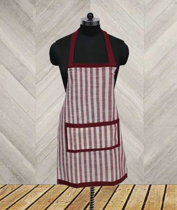 Pack_of_1_Piece_Cotton_Maroon_Stripe_Printed_Apron_Set_for_Kitchen_for_Women_Men_Girl_and_Boy