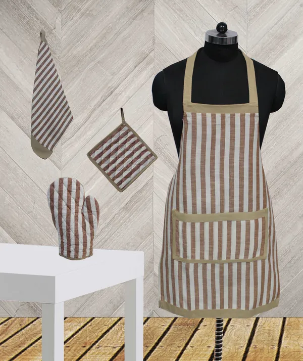 Pack_of_4_Pieces_Cotton_Beige_Stripe_Printed__Apron_Set_for_Kitchen_for_Women_Men_Girl_and_Boy
