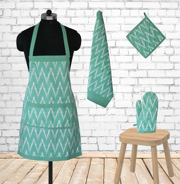 Pack_of_4_Pieces_Cotton_Aqua_Waggle_Printed_Collection_Apron_Set_for_Kitchen_for_Women_Men_Girl_and_Boy