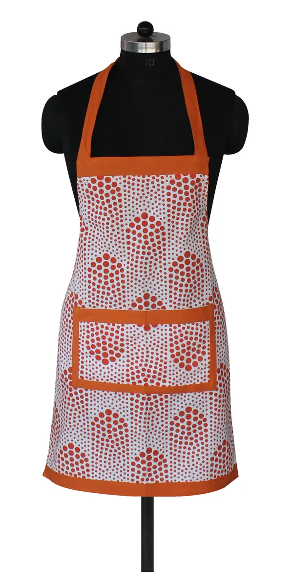 Pack_of_1_Piece_Cotton_Orange_Bubble_Printed_Collection_Apron_Unisex_Style_for_kitchen