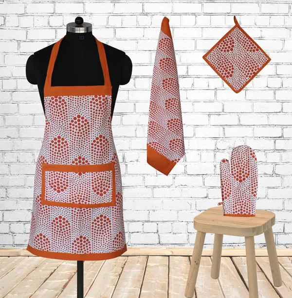 Pack_of_4_Pieces_Cotton_Orange_Bubble_Printed_Collection_Apron_Set_for_Kitchen_for_Women_Men_Girl_and_Boy