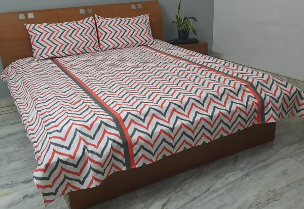 Pack_of_3_Pieces_Cotton_Coral_Double_Iket_Printed_Bedsheet_With_Pillow_Cover_for_Bedroom,_Guest_Room,_Kids_Room