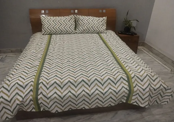 Pack_of_3_Pieces_Cotton_Green_Double_Iket_Printed_Cotton_Bedsheet_With_Pillow_Cover_for_Bedroom,_Guest_Room,_Kids_Room