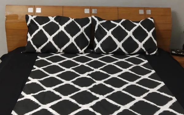 Pack_of_3_Pieces_Cotton_Black_Ikat_Printed_Bedsheet_With_Pillow_Cover_for_Bedroom,_Guest_Room,_Kids_Room
