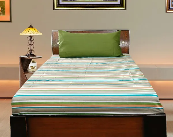 Pack_of_2_Pieces_Cotton_Green_Stripe_Villa_Cotton_Printed_Single_Bedsheet_With_Pillow_Cover_for_Bedroom,_Guest_Room,_Kids_Room