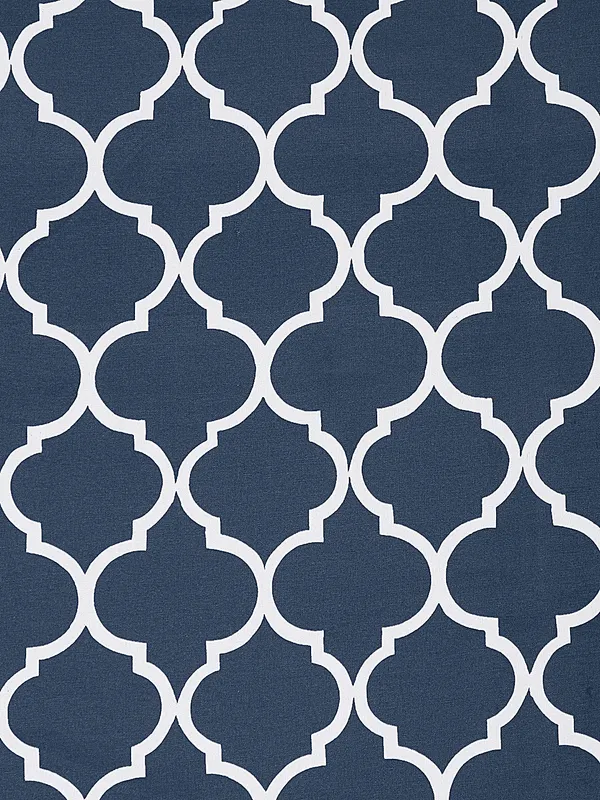 Pack_of_4_Pieces_Cotton_Dark_Blue_Ogee_Printed_Single_Bedsheet_With_Sham_Cover_and_Cushion_Cover_for_Bedroom,_Guest_Room,_Kids_Room