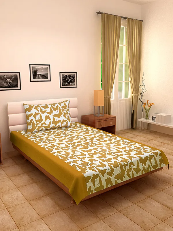 Pack_of_2_Pieces_Cotton_Yellow_Butterfly_Printed_Single_Bedsheet_With_Pillow_Cover_for_Bedroom,_Guest_Room,_Kids_Room