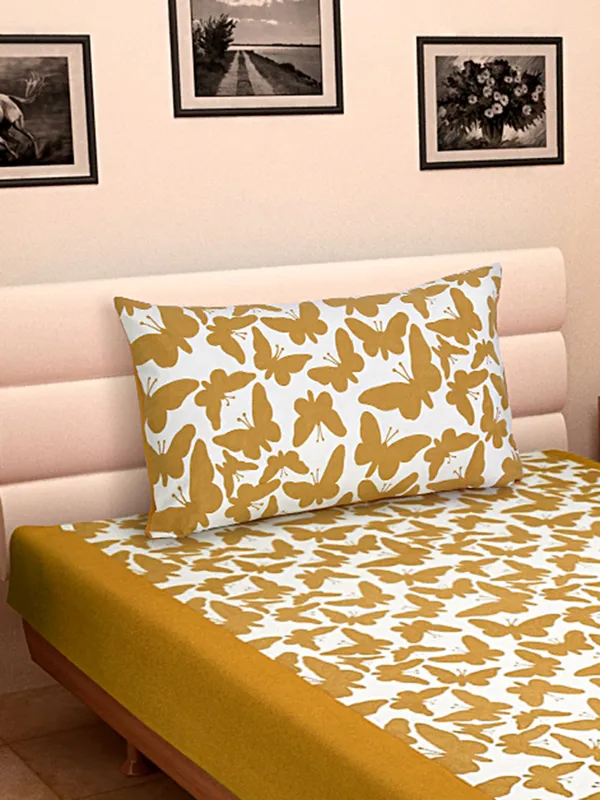Pack_of_2_Pieces_Cotton_Yellow_Butterfly_Printed_Single_Bedsheet_With_Pillow_Cover_for_Bedroom,_Guest_Room,_Kids_Room