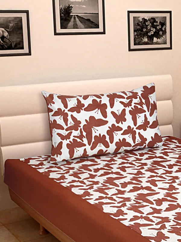 Pack_of_2_Pieces_Cotton_Maroon_Butterfly_Printed_Single_Bedsheet_With_Pillow_Cover_for_Bedroom,_Guest_Room,_Kids_Room