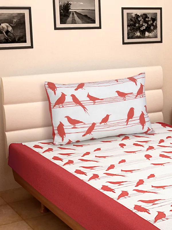 Pack_of_2_Pieces_Cotton_Coral_Big_Bird_Printed_Single_Bedsheet_With_Pillow_Cover_for_Bedroom,_Guest_Room,_Kids_Room