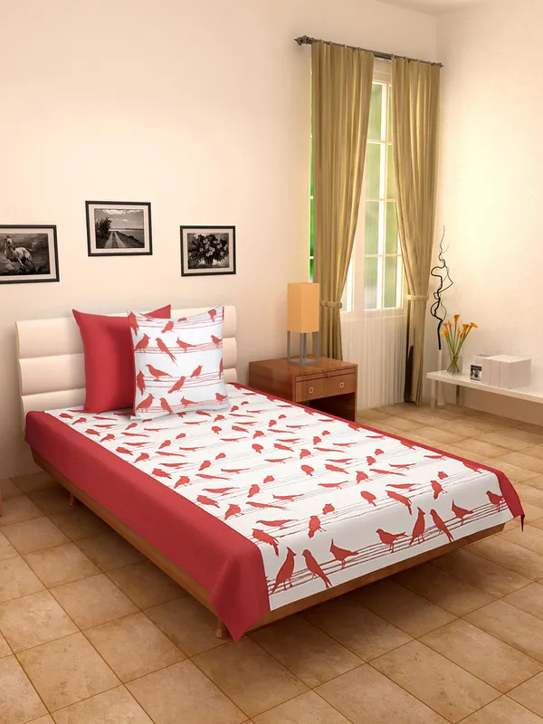 Pack_of_3_Pieces_Cotton_Coral_Big_Bird_Printed_Single_Bedsheet_With_Piece_Sham_Cover_for_Bedroom,_Guest_Room,_Kids_Room
