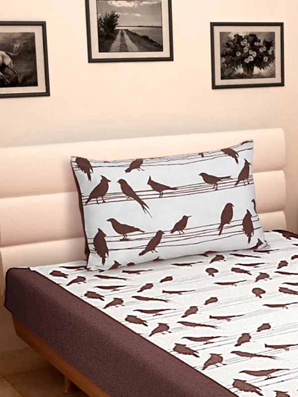 Pack_of_2_Pieces_Cotton_Brown_Big_Bird_Printed_Single_Bedsheet_With_Pillow_Cover_for_Bedroom,_Guest_Room,_Kids_Room