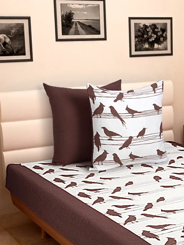 Pack_of_3_Pieces_Cotton_Brown_Big_Bird_Printed_Single_Bedsheet_With_Sham_Cover_for_Bedroom,_Guest_Room,_Kids_Room