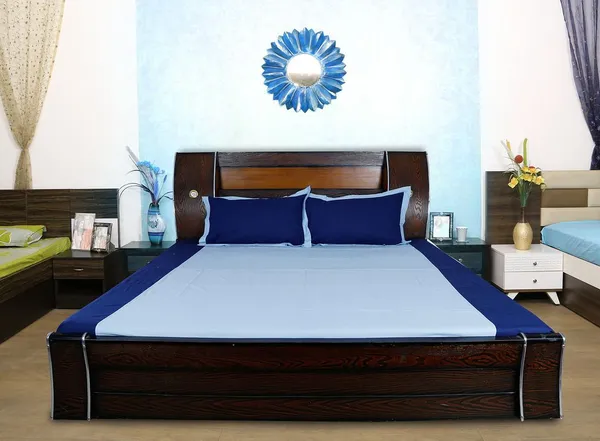 Pack_of_3_Pieces_Cotton_L-Blue_D-Blue_Summer_Fun_Solid_Bed_Sheet_With_Pillow_Covers_for_Bedroom,_Guest_Room,_Kids_Room