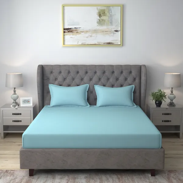 Pack_of_2_&_3_Pieces_Cotton_Aqua_Solid_Bedsheet_With_Pillow_Cover_for_Bedroom,_Guest_Room,_Kids_Room