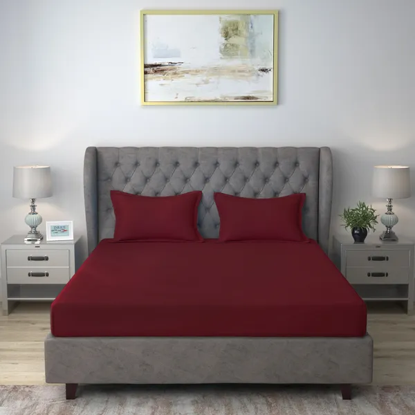Pack_of_2_&_3_Pieces_Cotton_Maroon_Solid_Bedsheet_With_Pillow_Cover_for_Bedroom,_Guest_Room,_Kids_Room