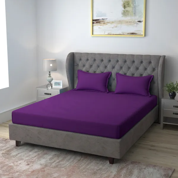Pack_of_2_&_3_Pieces_Cotton_Purple_Solid_Color_Bedsheet_With_Pillow_Covers_for_Bedroom,_Guest_Room,_Kids_Room