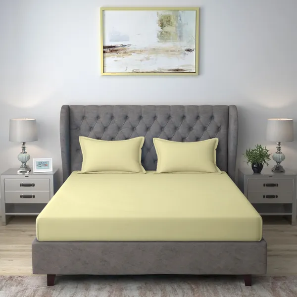 Pack_of_2_&_3_Pieces_Cotton_Limon_Yellow_Solid_Color_Bedsheet_With_Pillow_Covers_for_Bedroom,_Guest_Room,_Kids_Room