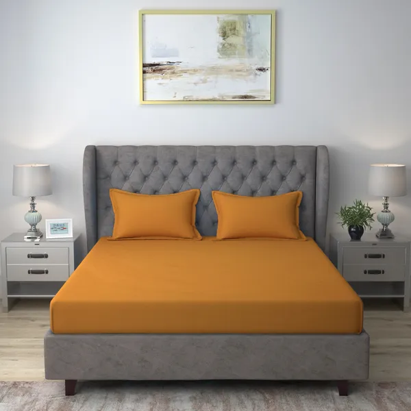 Pack_of_2_&_3_Pieces_Cotton_Mustered_Solid_Color_Bedsheet_With_Pillow_Covers_for_Bedroom,_Guest_Room,_Kids_Room