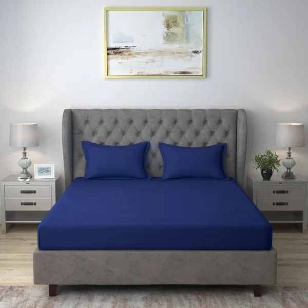 Pack_of_2_&_3_Pieces_Cotton_Dark_Blue_Solid_Color_Bedsheet_With_Pillow_Covers_for_Bedroom,_Guest_Room,_Kids_Room